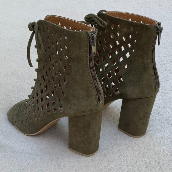 Steve Madden Denay Caged Peep Toe Block Heel Booties - Picture 7 of 13